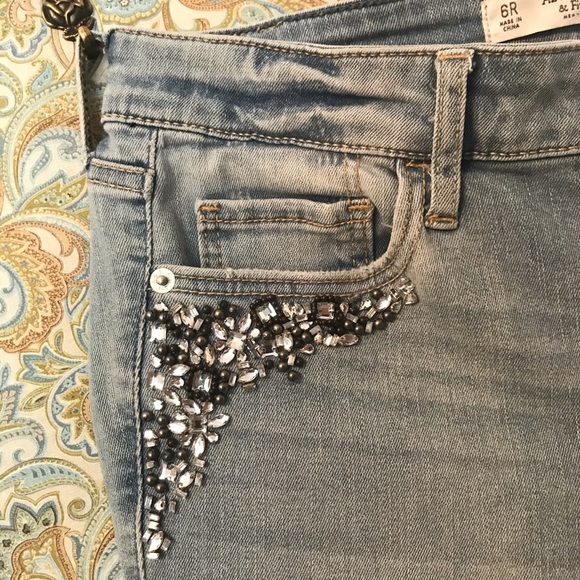 Abercrombie Light Wash Embellished Ripped Jeans - Picture 3 of 6
